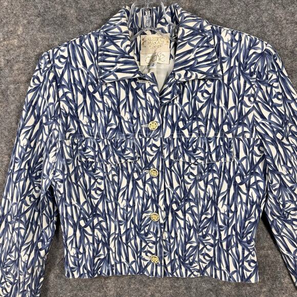 Alberto Makali Sport Cache Womens & Cropped Button Blazer Jacket Size 2 Long Sle - Picture 2 of 10